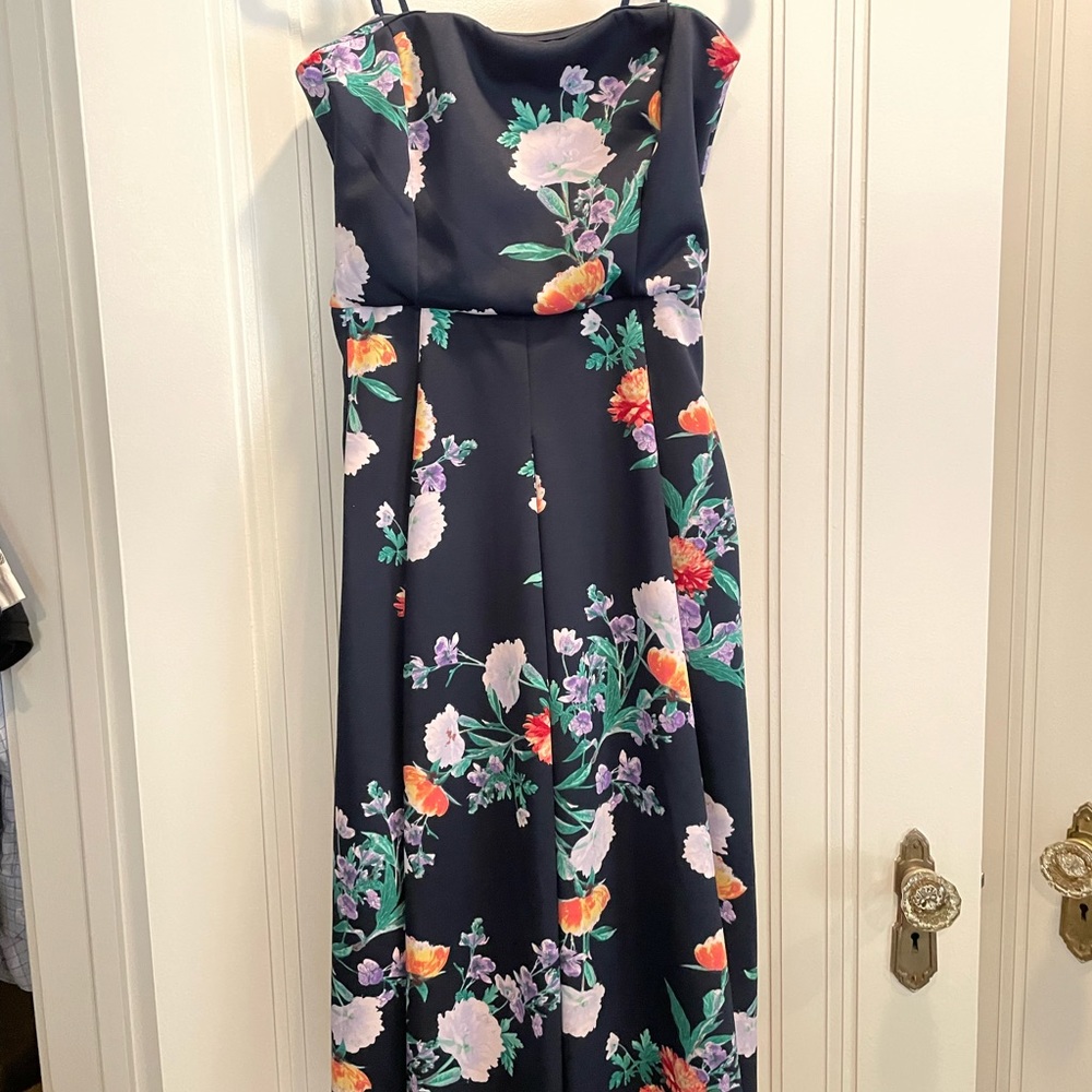 NWT - NY & Company Blue Floral Strapless Dress - Size M